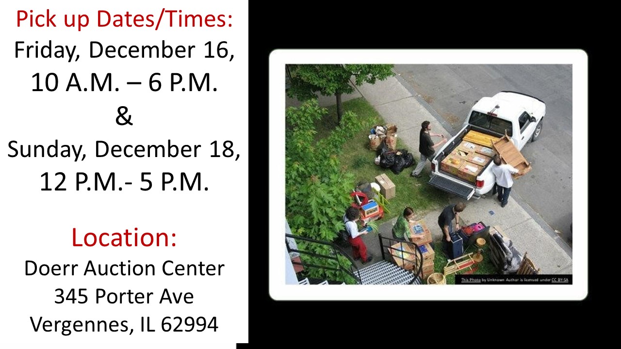 Item PickUp for Online Auction 4! Doerr Auction and Realty